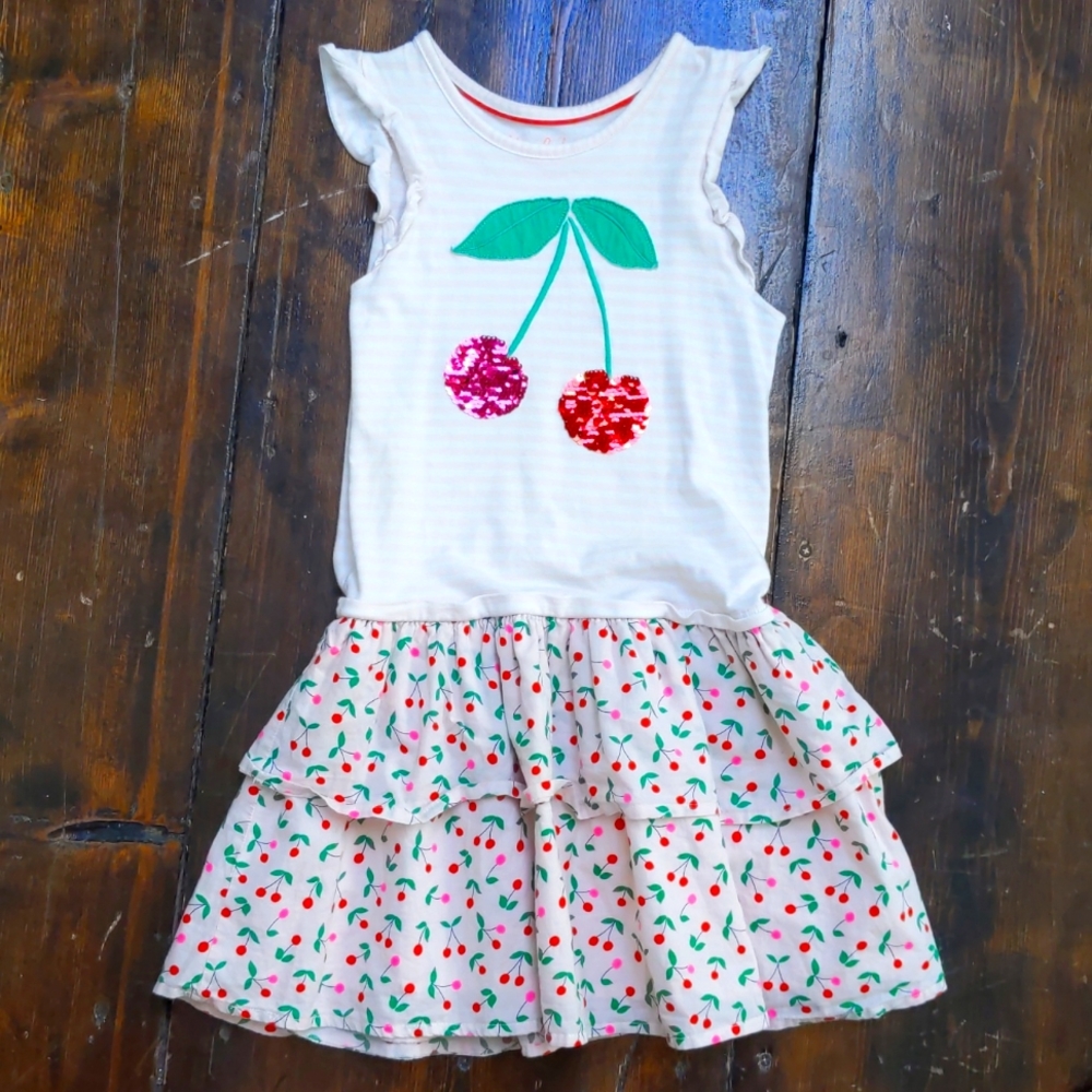 Mini Boden Cherry Dress 7-8